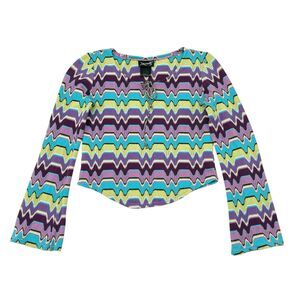 Vintage Y2K Crop Top‎ Size XS Impuls Festival Crochet Funky Psychedelic Hippie